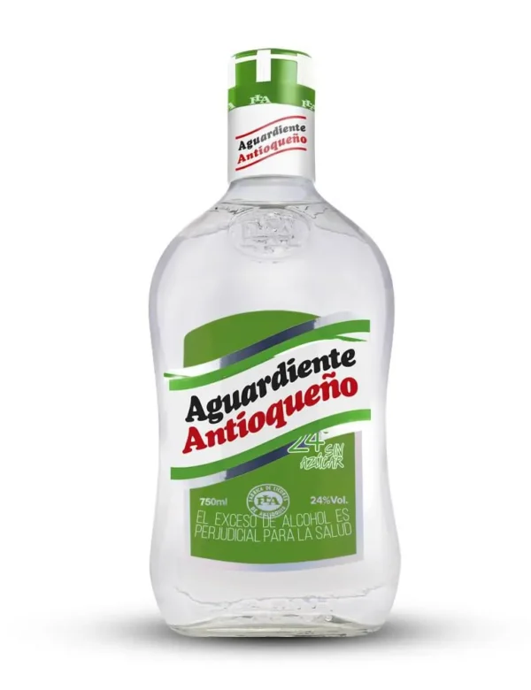 AGUARDIENTE ANTIOQUEÑO VERDE 24 SIN AZUCAR 750ML MEDELLIN