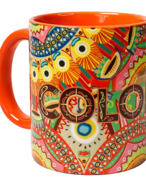 MUG MOPA CERAMICA 11 ONZAS FONDO ROJO