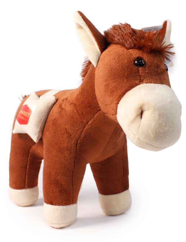 BURRO DE PELUCHE CON BULTOS DE CAFE